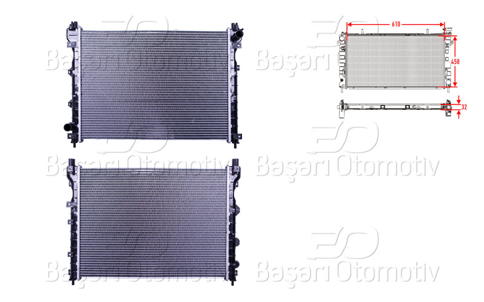 FREELANDER1 L314 1.8. 1.8I 16V 4X4. 2.5 V6. 2.0TD4 4X4 98-06SU RADYATORU BRAZING MT 610X458X32