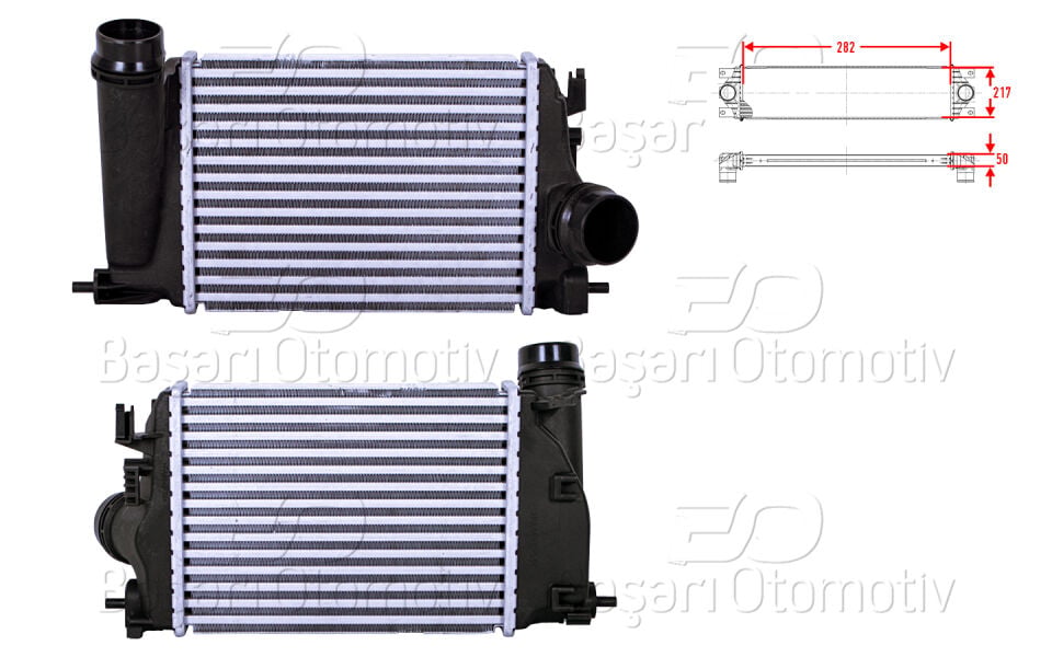 RENAULT MEGANE 4 SEDAN HB (B9A/M/N_) 1.2 Tce 15> GRAND SCENIC 4 (R9_) 1.2 Tce 16>TURBO RADYATORU (INTERCOOLER) 282X217X50