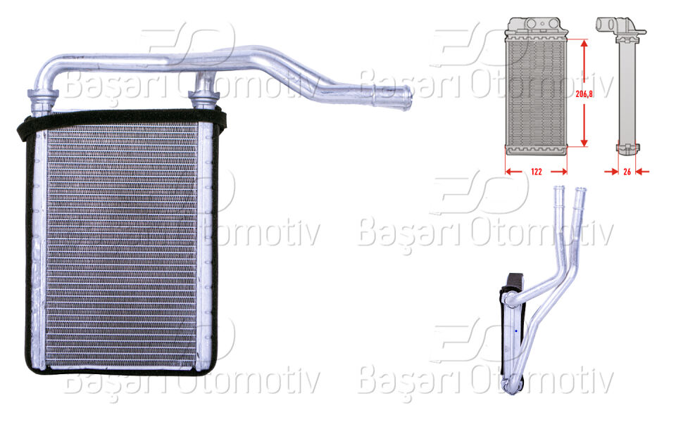 SUZUKI SWIFT SX4 SWIFT4 1.2 1.3 DD 1.6 AWD 06 >KALORIFER RADYATORU BRAZING 123X207 MM