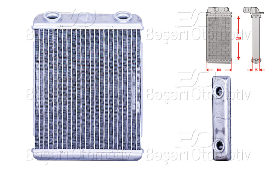 RENAULT ESPACE 4 2.0 DCI LAGUNA 2 1.8 16V 1.9 DCI 2.0 DCI 2.2 DCI 2001>KALORIFER RADYATORU BRAZING MT-AT 210X184X25 MM