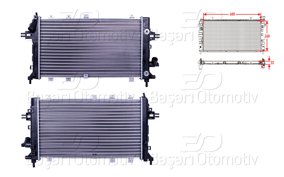 OPEL ASTRA H 1.9DTI OTOMATIK KLIMALI 05>SU RADYATORU MEKANIK AT 600X368X23