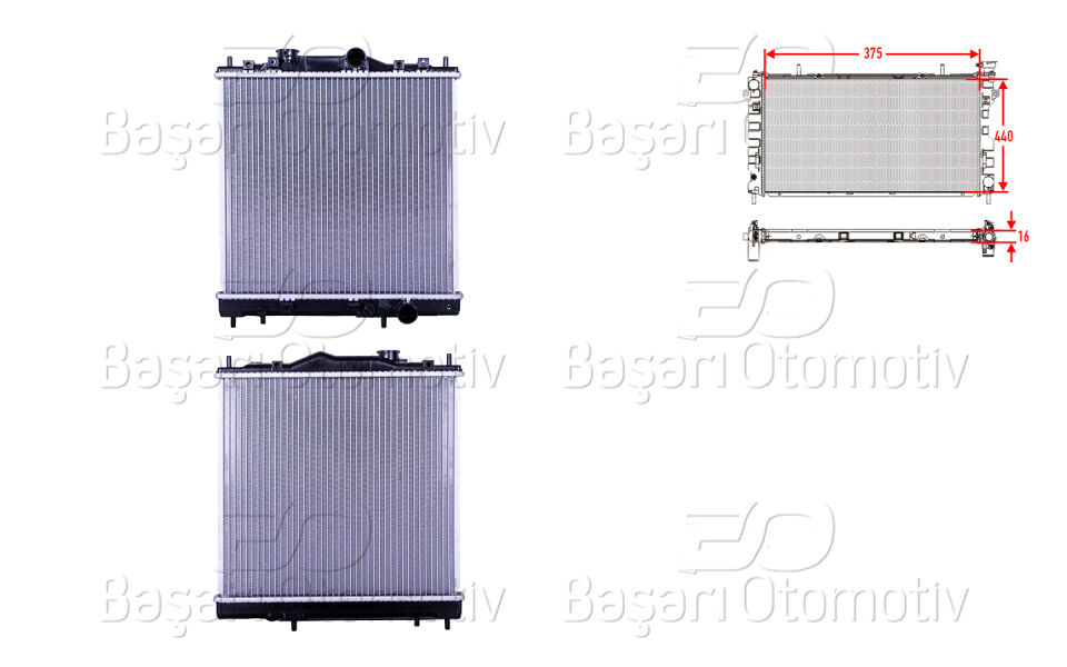 PROTON 1.5 94-00SU RADYATORU BRAZING MT 375X440X16