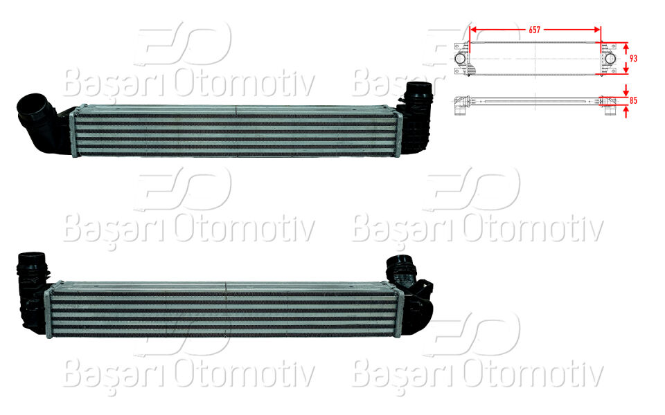 RENAULT FLUENCE 1.5 CDI 10 >TURBO RADYATORU (INTERCOOLER) 657X93X85