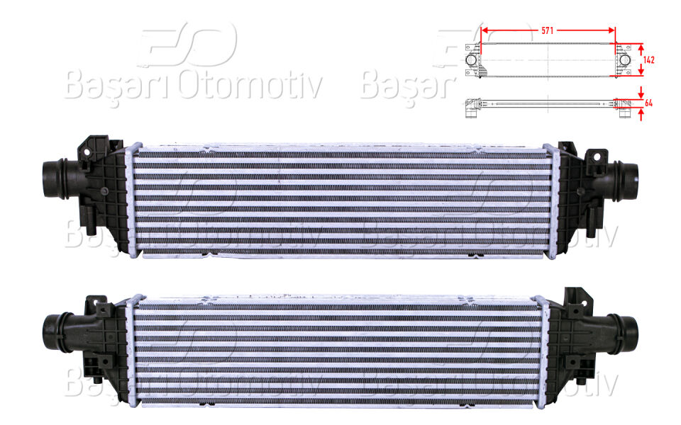 OPEL MOKKA / MOKKA X (J13) 1.6 CDTI 15> CHEVROLET TRAX 1.7 TD 12>TURBO RADYATORU (INTERCOOLER) 571X142X64