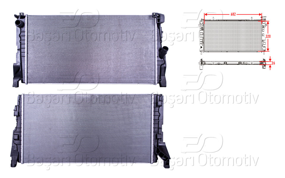 BMW 2 SERISI F45 216D. 218D F45.F46. MINI F55.F56 . F48 ( X1 )SU RADYATORU BRAZING MT 682X320X26