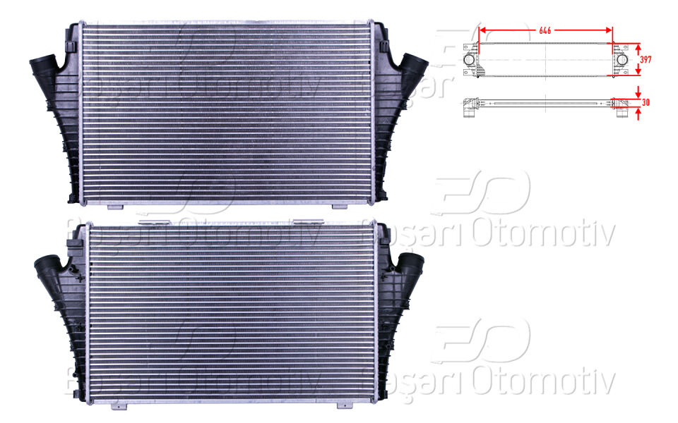 OPEL SIGNUM VECTRA C 1.9 CDTI 04>TURBO RADYATORU (INTERCOOLER) 646X397X30