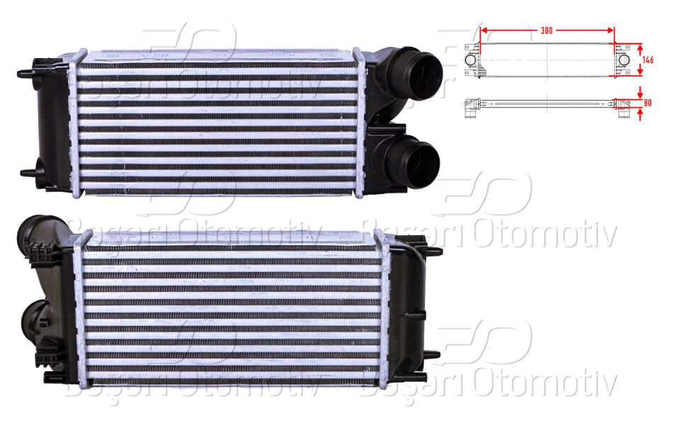 CITROEN BERLINGO C4 PEUGEOT308 3008 5008 1.6 HDI 1.6 BLUE HDI 07 >TURBO RADYATORU (INTERCOOLER) 300X146X80