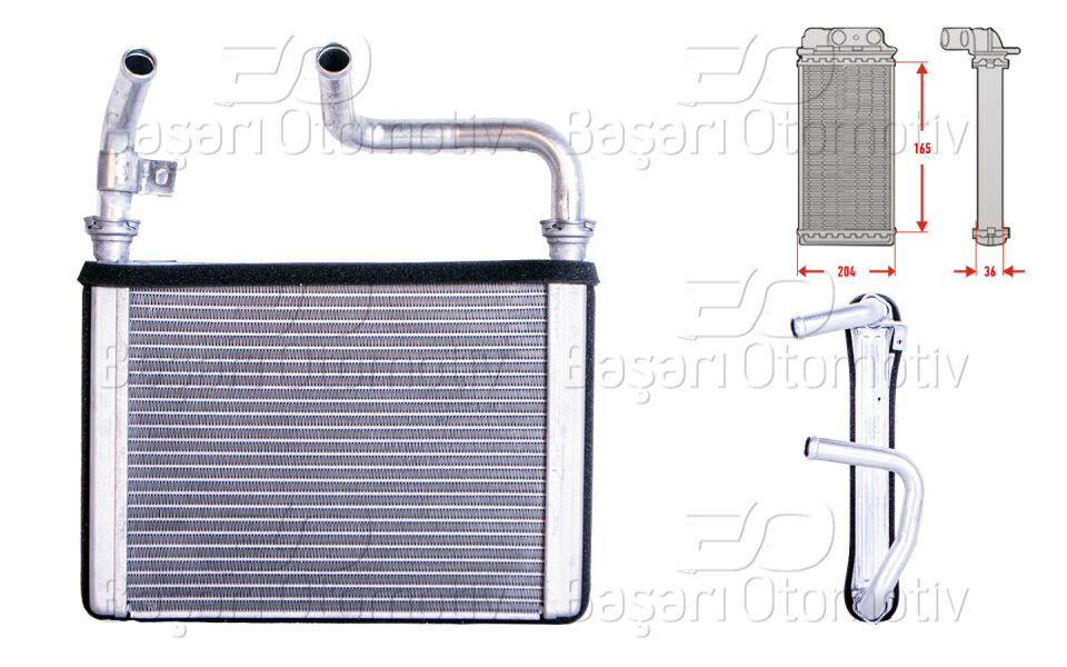 HONDA ACCORD 90 >KALORIFER RADYATORU BRAZING MT-AT 204X165X36 MM