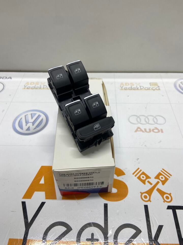 VW GOLF7 PASSAT2012>CAM ACMA DUGMESI DORTLU (NIKELAJLI+10PIN)
