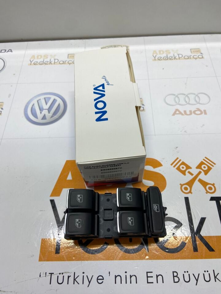 VW GOLF7 PASSAT2012>CAM ACMA DUGMESI DORTLU (NIKELAJLI+10PIN)