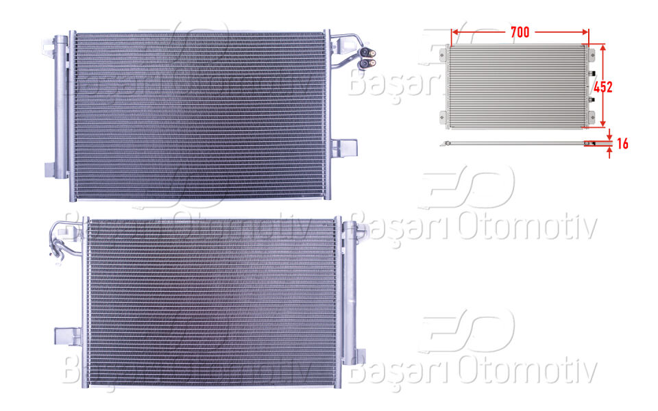VW T6 2.0 TDI 2.0 BTDI 09 >KLIMA RADYATORU 700X452X16