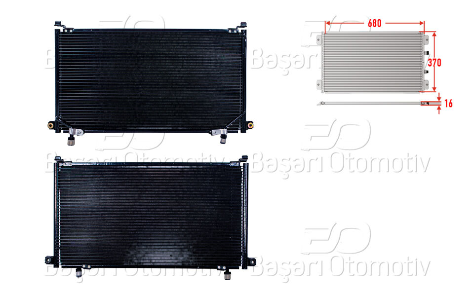 FORD MAVERICK (UDS, UNS) 2.4 i 96-98 NISSAN TERRANO 2 (R20)  2.4 4WD 96-07KLIMA RADYATORU 680X370X16