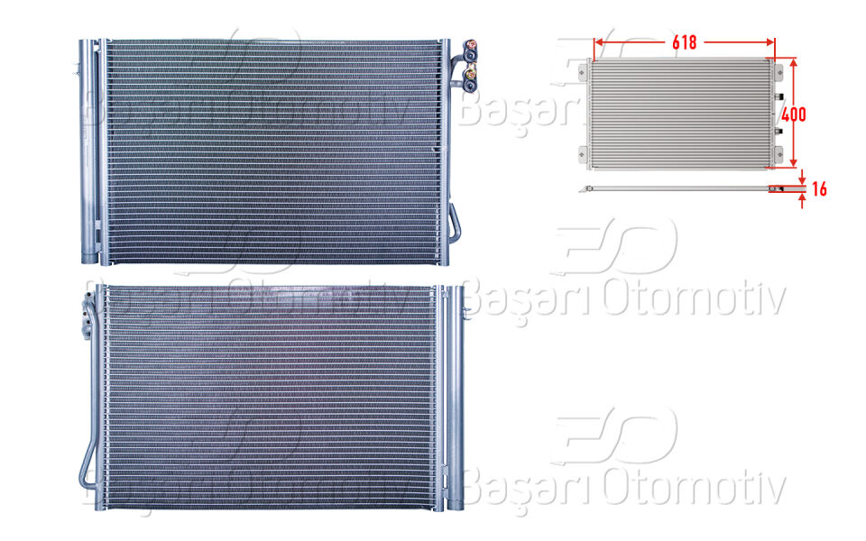 BMW 1 SERISI E81. E82. E87. E88. 3 SERISI E90. E91. E92. E93. X1 E84. Z4 E89 03-15 BENZINLIKLIMA RADYATORU 618X400X16