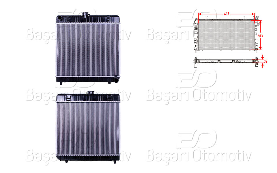 MERCEDES-BENZ 123 SEDAN W123. S123. C123 1976-1985SU RADYATORU BRAZING MT 415X495X32