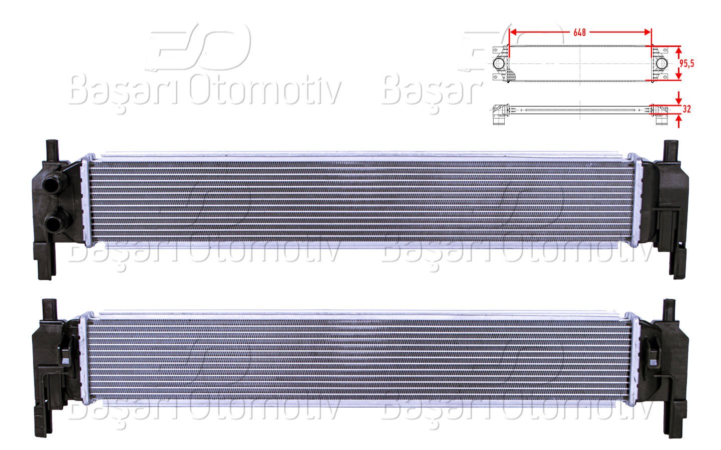 VW GOLF7 A3 LEON OCTAVIA 1.2TSI 13 >TURBO RADYATORU (INTERCOOLER) 648X95,5X32
