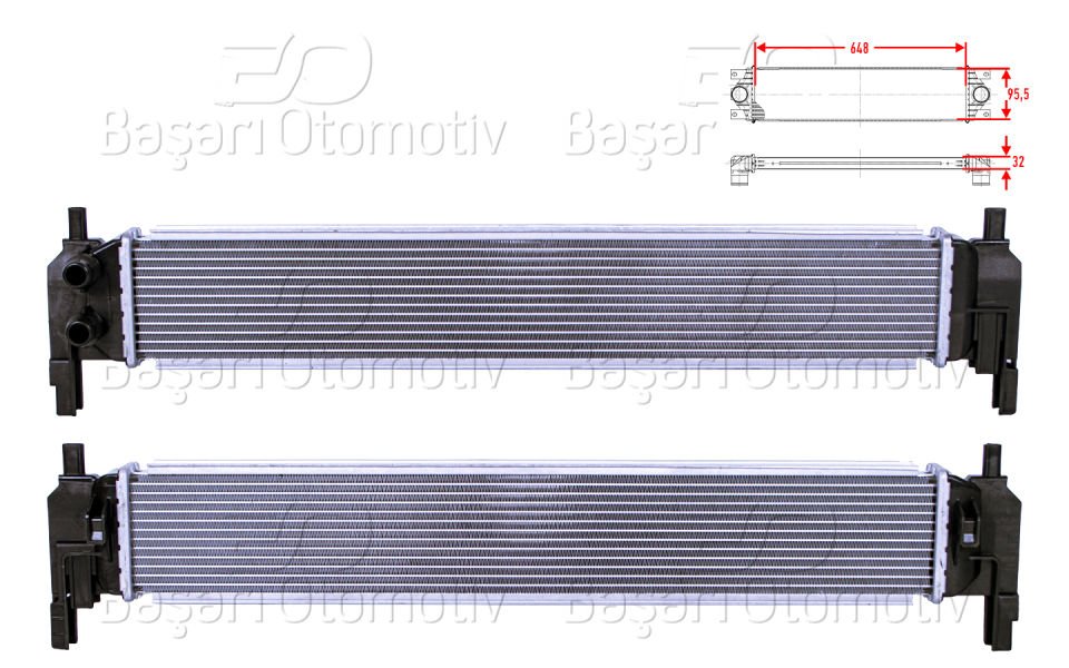 VW GOLF7 A3 LEON OCTAVIA 1.2TSI 13 >TURBO RADYATORU (INTERCOOLER) 648X95,5X32