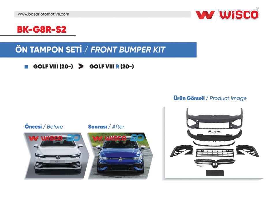 VW GOLF 8 R 20-TAMPON SETI ON