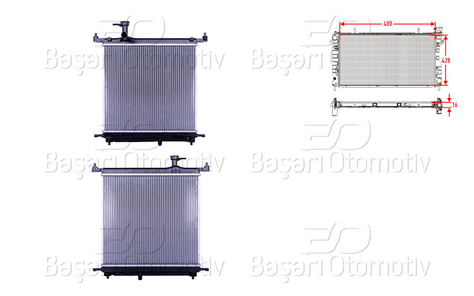 NISSAN MICRA 1.2 12V 10>SU RADYATORU BRAZING MT 400X428X16 MM