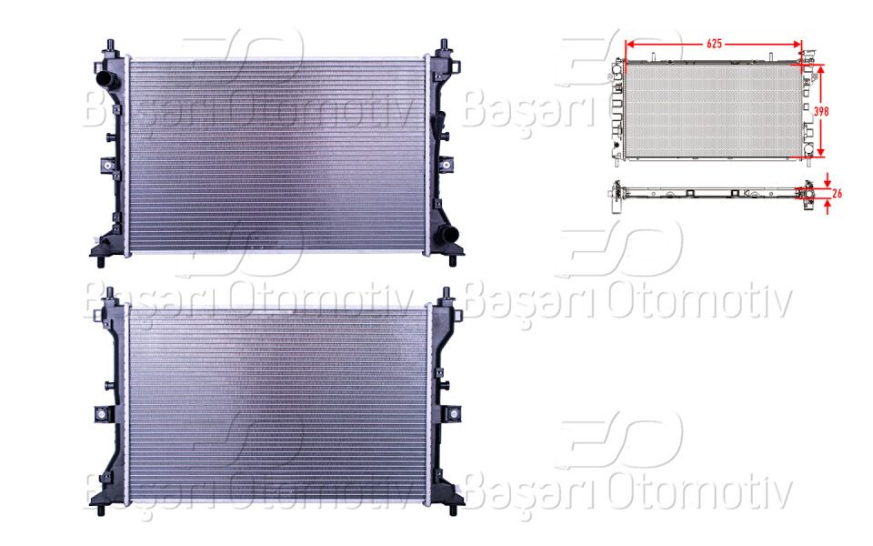 SUZUKI SX4 S-CROSS (JY) 1.6 DDiS 13>/ VITARA (LY) 1.6 DDiS 15>SU RADYATORU BRAZING MT 625X398X26