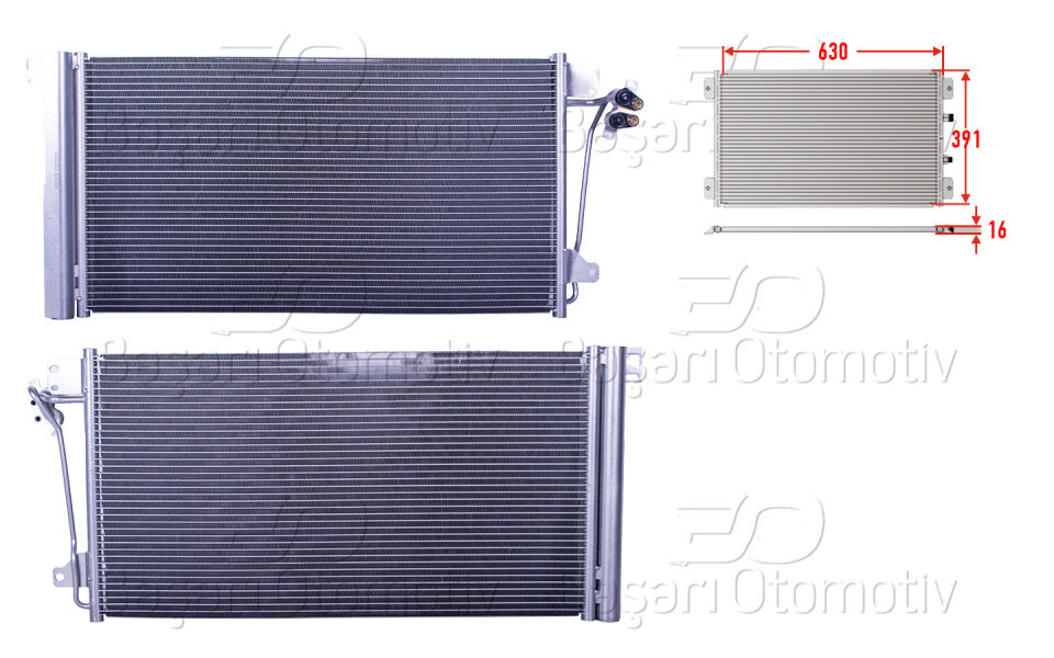 VW T5 1.9 TDI 2.0 2.0 TSI 2.5 TDI 3.2 03 >KLIMA RADYATORU 630X391X16