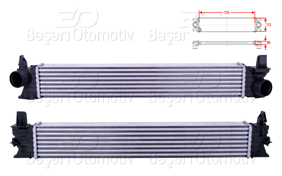 FIAT DUCATO 2.3D 2.3D MULTIJET11 >TURBO RADYATORU (INTERCOOLER) 735X112X80