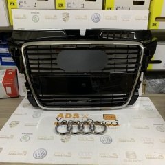 Audi A3 2009 Sonrası Ön Panjur Armalı Piano Black Orijinal 8P0853651M