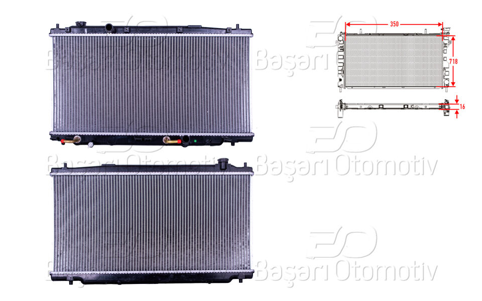 HONDA JAZZ. CITY 1.4 08-12SU RADYATORU BRAZING AT 350X718X16 MM