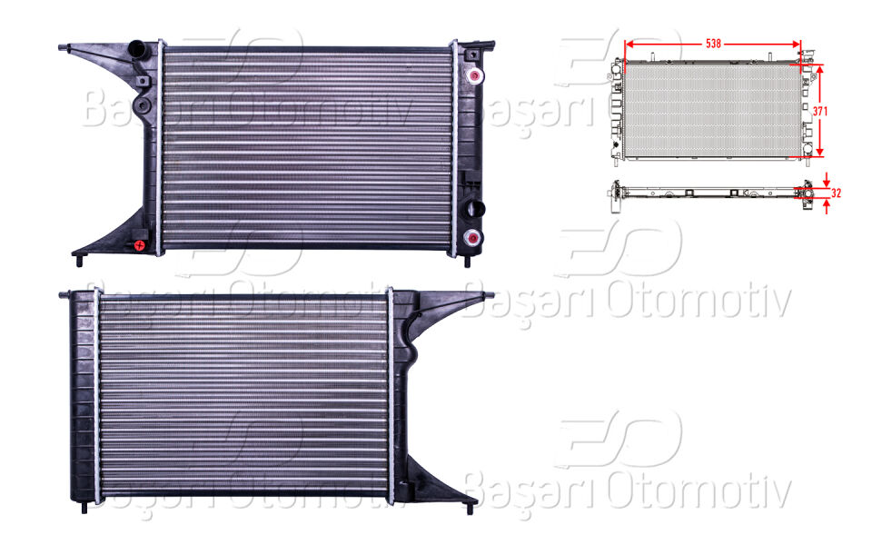 OPEL OMEGA B 16V OTOMATIK KLIMASIZSU RADYATORU MEKANIK MT-AT 538X371X32