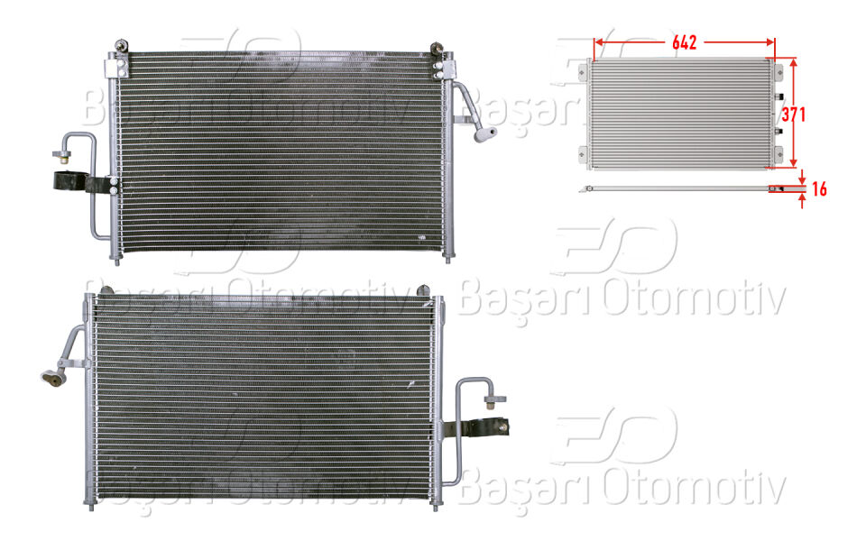 DAEWOO NUBIRA 1.6. 2.0 97-99KLIMA RADYATORU 642X371X16