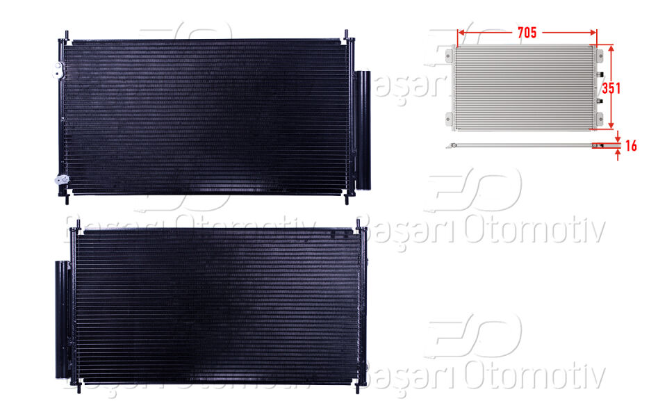 HONDA CIVIC HB 1.4 BENZIN. 1.6 DIZEL 12>KLIMA RADYATORU 705X351X16