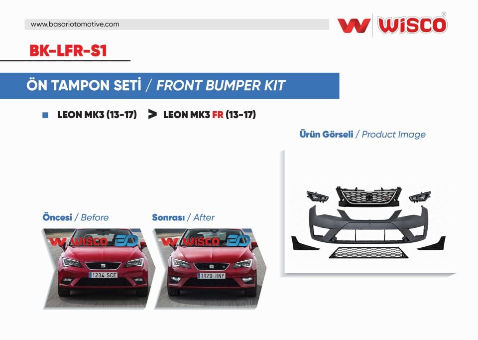 SEAT LEON FR 13-17TAMPON DOLU SENSORSUZ YIKAMASIZ SIS FARLI ASTARLI