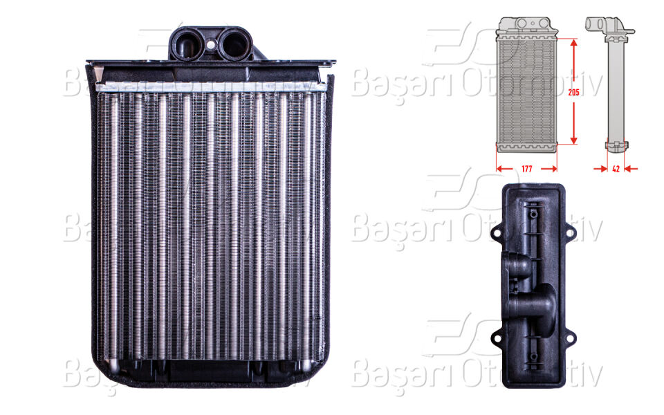 OPEL VECTRA B 1.6 I 1.8 I 2.0 I 2.2 I 2.5 I 2.6 I 95 >KALORIFER RADYATORU MEKANIK MT-AT 205X182 MM