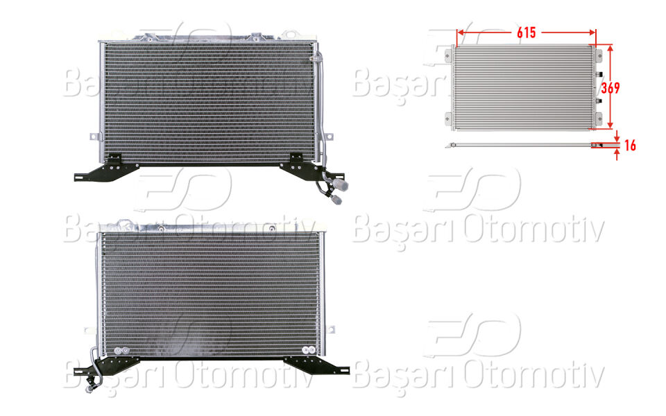 MERCEDES-BENZ 210 E200D. E250D. E270D. E300DKLIMA RADYATORU 615X369X16