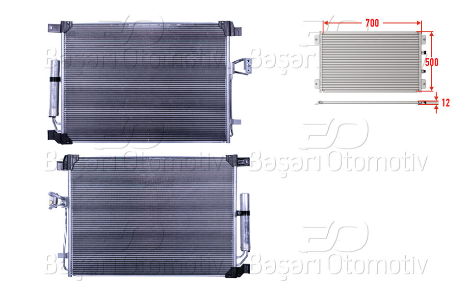 NISSAN NAVARA D23 2.3DCI 14>KLIMA RADYATORU 700X500X12