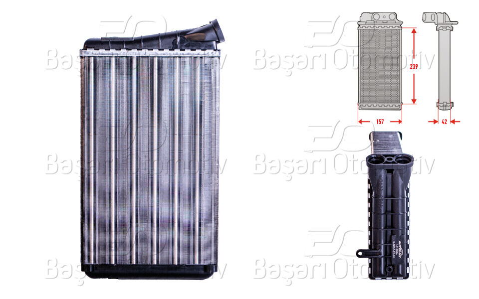 OPEL OMEGA B (V94) 2.5 TD 94-03- 2.0 94-00 OMEGA B SW (V94)  2.5 TD 94-03- 2.0 94-00KALORIFER RADYATORU MEKANIK 234X136 MM